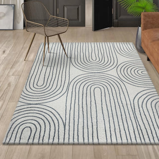 Doodle Contemporary Glam Geometric Machine-washable Area Rug