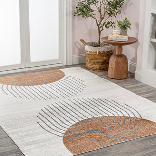 Kallax Geometric Modern Low-Pile Machine-Washable Area Rug - JONATHAN Y