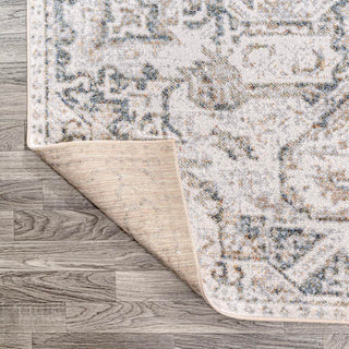 Edith Distressed Medallion Low-Pile Machine-Washable Area Rug - JONATHAN Y