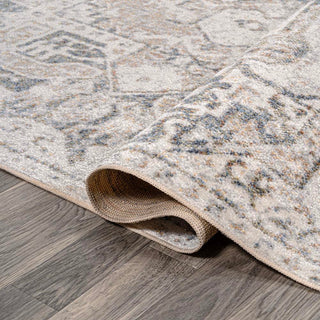 Edith Distressed Medallion Low-Pile Machine-Washable Area Rug - JONATHAN Y