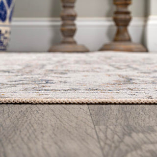 Edith Distressed Medallion Low-Pile Machine-Washable Area Rug - JONATHAN Y