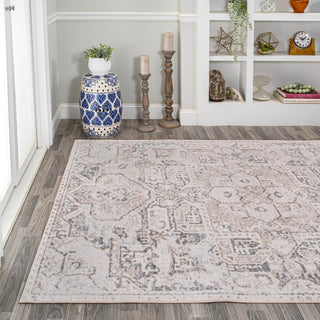 Edith Distressed Medallion Low-Pile Machine-Washable Area Rug - JONATHAN Y