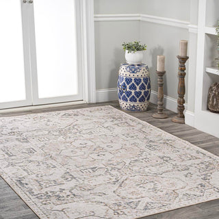 Edith Distressed Medallion Low-Pile Machine-Washable Area Rug - JONATHAN Y