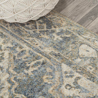 Pavel Distressed Medallion Low-Pile Machine-Washable Area Rug - JONATHAN Y