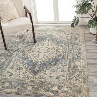 Pavel Distressed Medallion Low-Pile Machine-Washable Area Rug - JONATHAN Y