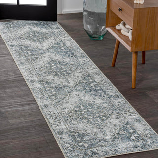 Pavel Distressed Medallion Low-Pile Machine-Washable Area Rug - JONATHAN Y
