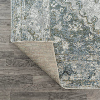 Pavel Distressed Medallion Low-Pile Machine-Washable Area Rug - JONATHAN Y