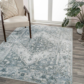 Pavel Distressed Medallion Low-Pile Machine-Washable Area Rug - JONATHAN Y