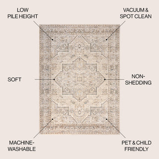 Koda Vintage Native American Medallion Machine-washable Area Rug
