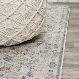 Brandy Rustic Border Low-Pile Machine-Washable Area Rug - JONATHAN Y
