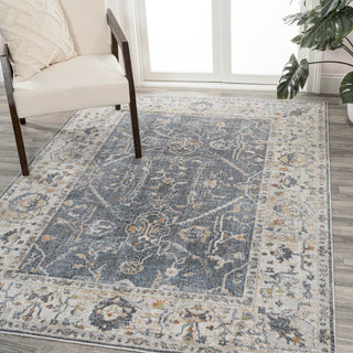 Brandy Rustic Border Low-Pile Machine-Washable Area Rug - JONATHAN Y