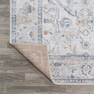 Brandy Rustic Border Low-Pile Machine-Washable Area Rug - JONATHAN Y