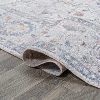 Brandy Rustic Border Low-Pile Machine-Washable Area Rug - JONATHAN Y