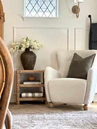 Martin Coastal Bohemian Rattan/Wood 3 Tier End Table - JONATHAN Y