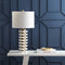 Wellington 26.5" Quatrefoil Striped Resin LED Table Lamp