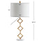 Diamante 29.5" Modern Gilt Metal with Marble Base LED Table Lamp