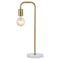 Axel 20.5" Minimalist Glam Gold Pipe Metal/Marble LED Table Lamp