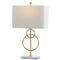 Haines 26" Modern Circle Marble/Metal LED Table Lamp