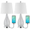Lily 22.25" Midcentury Modern Iron LED Table Lamp with USB Charging Port