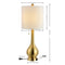 Tyler 24" Modern Classic Gourd Iron LED Table Lamp with Pull-Chain with Dual USB Charging Port