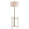 Charles 59" Metal/Glass LED Side Table and Floor Lamp