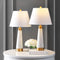 Travis 26.5" Marble/Iron Gold Modern Column LED Table Lamp