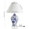 Song 21.5" Ceramic/Crystal Chinoiserie Floral LED Table Lamp