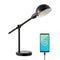 Curtis 20.25" Vintage Industrial Iron Adjustable Dome Shade LED Task Lamp with USB Charging Port