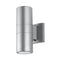 Duo 6" Modern Midcentury Cylinder Outdoor Metal/Glass Integrated LED Wall Sconce with Uplight