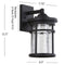 Campo Outdoor Wall Lantern Crackled Glass/Metal Integrated LED Wall Sconce