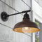 Wallace 12.25" Farmhouse Industrial Indoor/Outdoor Iron LED Victorian Arm Outdoor Sconce