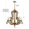 Oria 27" Adjustable Wood/Iron Rustic Scrolled LED Chandelier