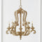 Oria 27" Adjustable Wood/Iron Rustic Scrolled LED Chandelier