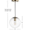 Bleecker 7.75" Metal/Glass Globe LED Pendant