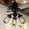 Lucas 52" Caged Metal/Wood LED Ceiling Fan