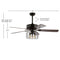 Asher 52" Industrial Metal/Wood LED Ceiling Fan With Remote