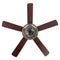 Joanna 52"  Rustic Industrial Iron/Wood/Seeded Glass Mobile-App/Remote-Controlled LED Ceiling Fan