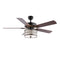 Paolo 52" Farmhouse Industrial Iron Scroll Drum Shade LED Ceiling Fan With Remote