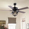 Jasper 52" Farmhouse Industrial Iron Dome Shade LED Ceiling Fan With Remote