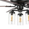 Lucas 52"  Rustic Industrial Iron/Wood/Seeded Glass Mobile-App/Remote-Controlled LED Ceiling Fan