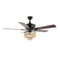 Opal 52" Farmhouse Rustic Wood Bead Shade LED Ceiling Fan With Remote