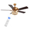 Erin 52"  Rustic Farmhouse Iron/Wood Bead Mobile-App/Remote-Controlled LED Ceiling Fan