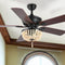 Erin 52"  Rustic Farmhouse Iron/Wood Bead Mobile-App/Remote-Controlled LED Ceiling Fan