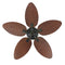 Raffles 52" Bohemian Industrial Iron/Plastic Mobile-App/Remote-Controlled 6-Speed Palm Blade Ceiling Fan