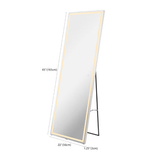 Soraya Full-length Rectangular Frameless Anti-Fog Plug-in/Hardwire Aluminum Front-lit Tri-color LED Freestand/Hang Mirror with Smart Touch Control - JONATHAN Y