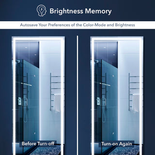 Soraya Full-length Rectangular Frameless Anti-Fog Plug-in/Hardwire Aluminum Front-lit Tri-color LED Freestand/Hang Mirror with Smart Touch Control - JONATHAN Y