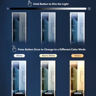 Soraya Full-length Rectangular Frameless Anti-Fog Plug-in/Hardwire Aluminum Front-lit Tri-color LED Freestand/Hang Mirror with Smart Touch Control - JONATHAN Y