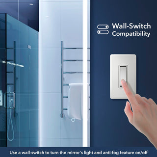 Soraya Full-length Rectangular Frameless Anti-Fog Plug-in/Hardwire Aluminum Front-lit Tri-color LED Freestand/Hang Mirror with Smart Touch Control - JONATHAN Y