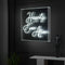 Happily Ever After Square Contemporary Glam Acrylic Box USB Operated LED Neon Light