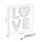 LOVE Square Contemporary Glam Acrylic Box USB Operated LED Neon Light